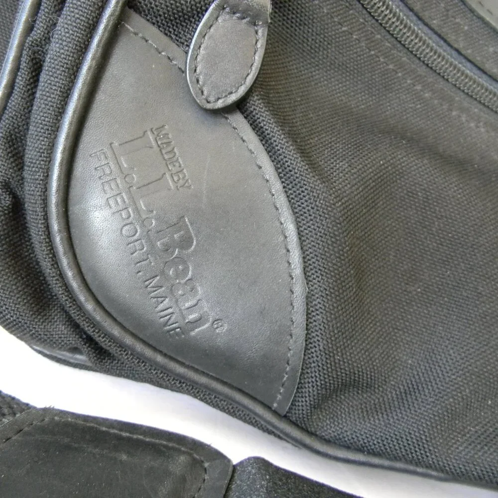 LL Bean BLACK Messenger Laptop Commuter Shoulder Bag Padded Organizer Pocket